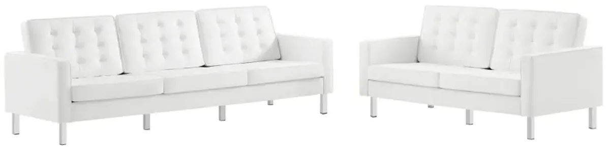 Loft 2-Piece Tufted Vegan Leather Furniture Set by Modway