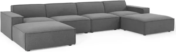 Restore 6-Piece Sectional Sofa by Modway Charcoal