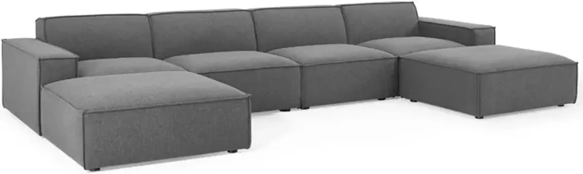 Restore 6-Piece Sectional Sofa by Modway White
