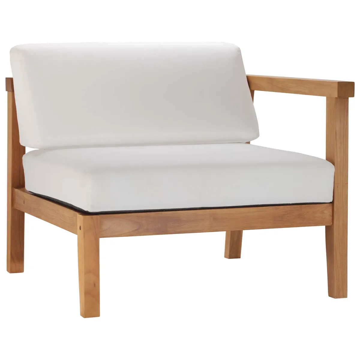 Bayport Outdoor Patio Teak Wood Right-Arm Chair by Modway