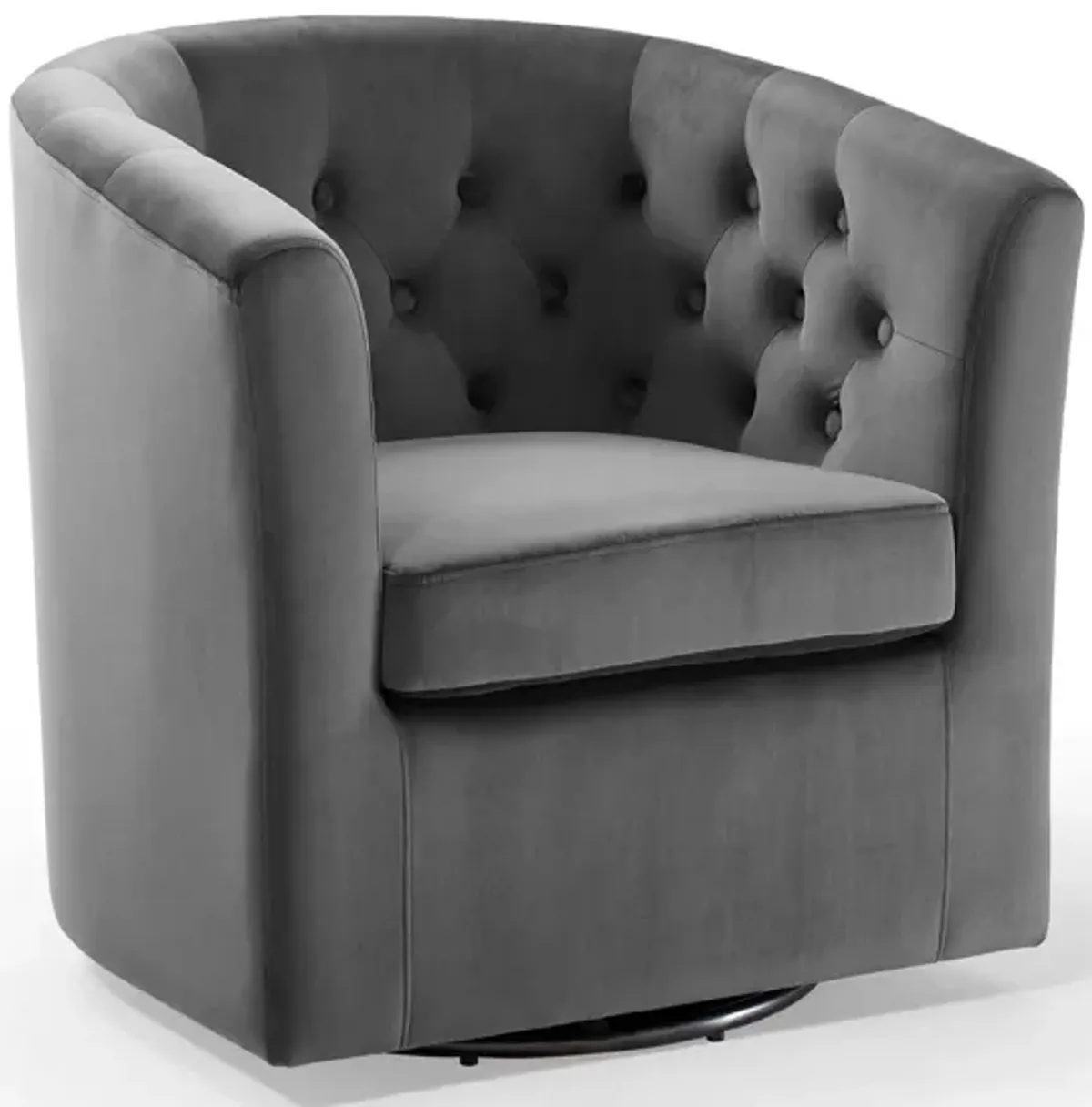 Prospect Tufted Performance Velvet Swivel Armchair by Modway Charcoal