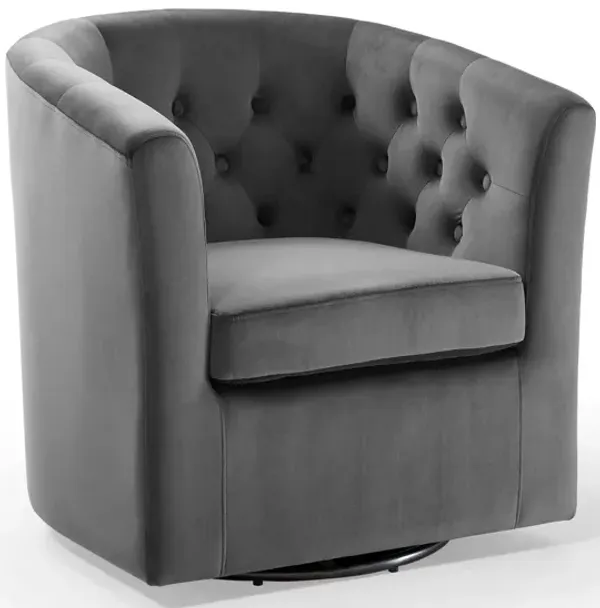 Prospect Tufted Performance Velvet Swivel Armchair by Modway Charcoal