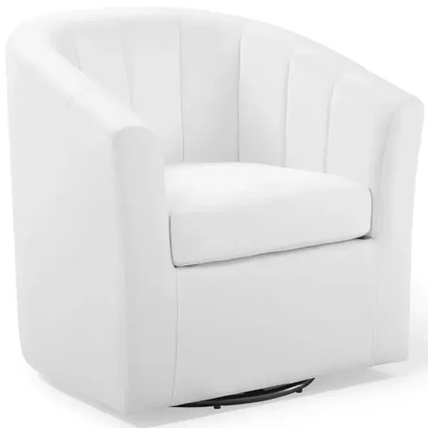 Prospect Performance Velvet Swivel Armchair by Modway White