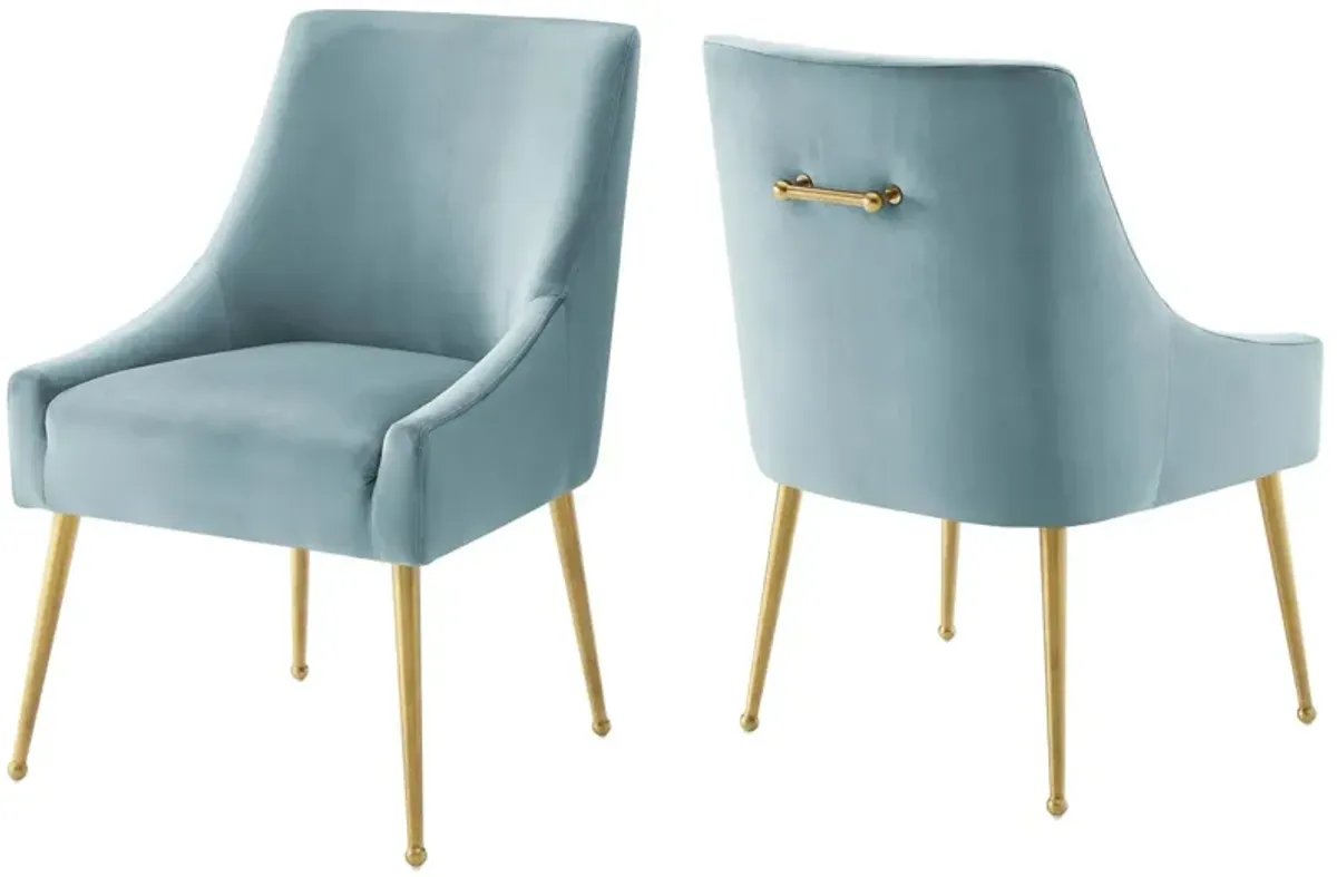 Discern Upholstered Performance Velvet Dining Chair Set of 2 by Modway Gray