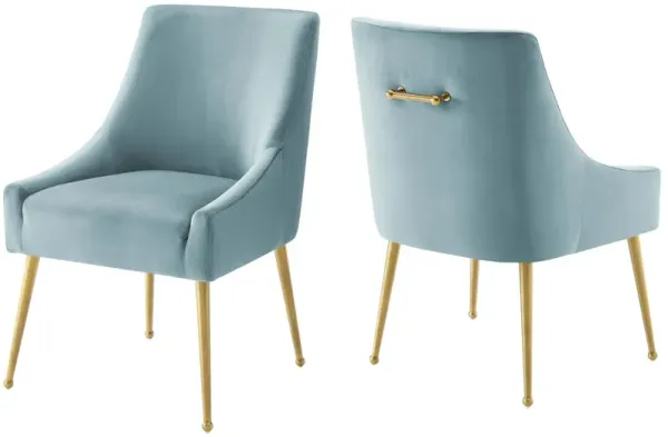 Discern Upholstered Performance Velvet Dining Chair Set of 2 by Modway Light Blue