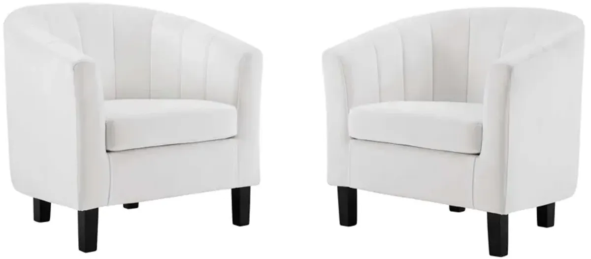 Prospect Channel Tufted Performance Velvet Armchair Set of 2 by Modway Emerald