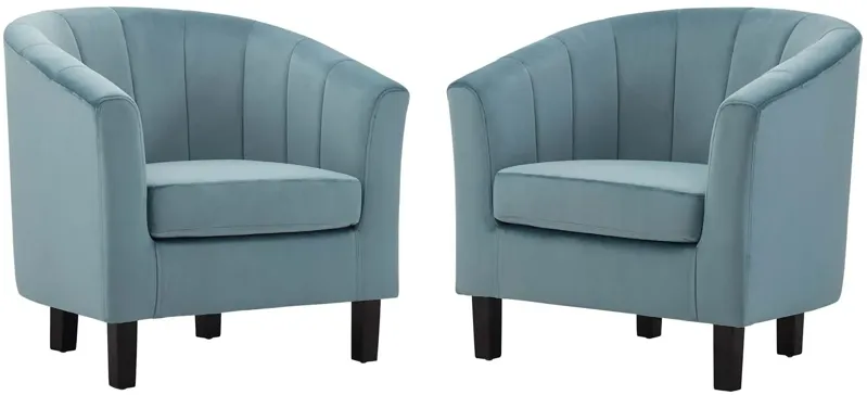 Prospect Channel Tufted Performance Velvet Armchair Set of 2 by Modway