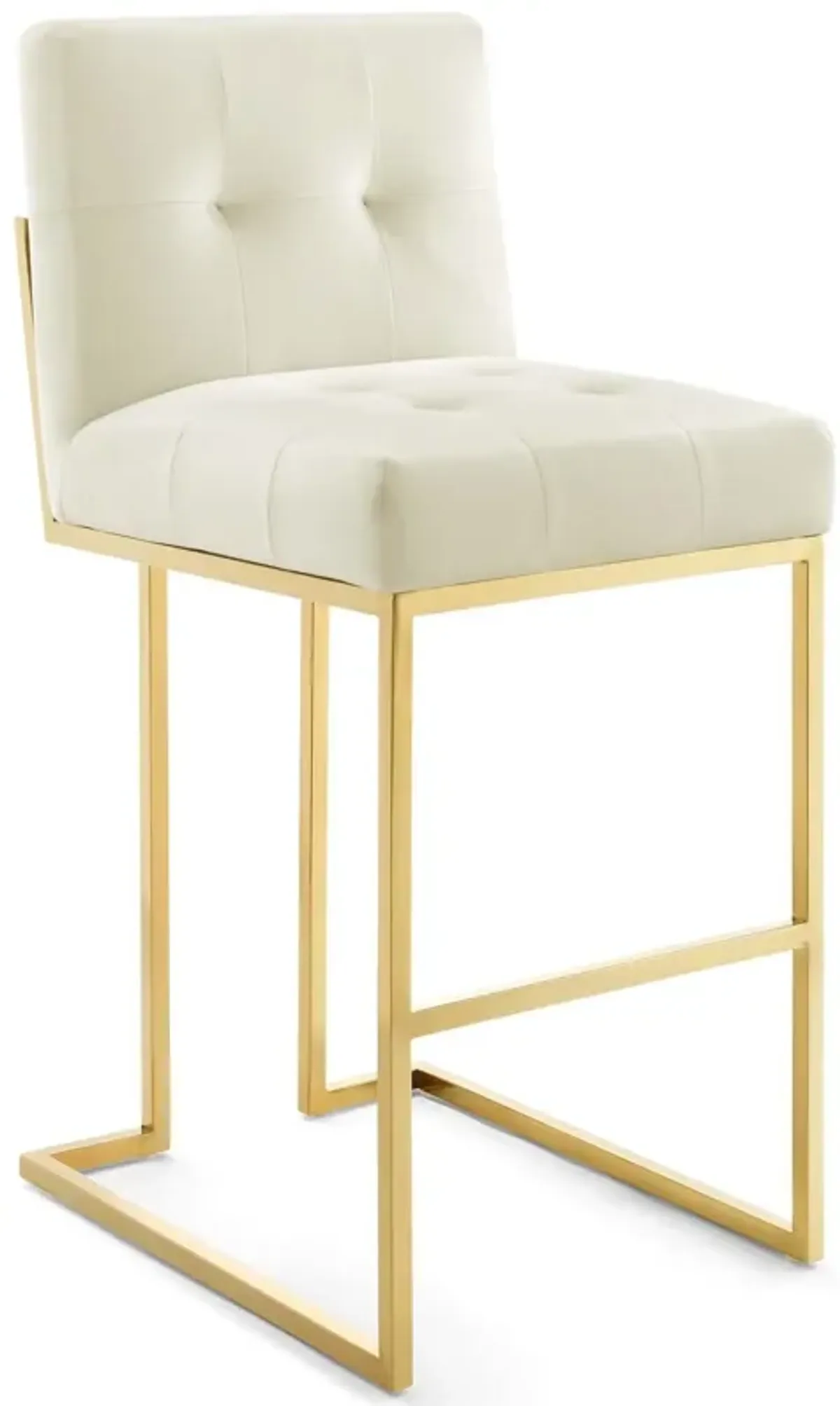 Privy Gold Stainless Steel Performance Velvet Bar Stool Set of 2 by Modway