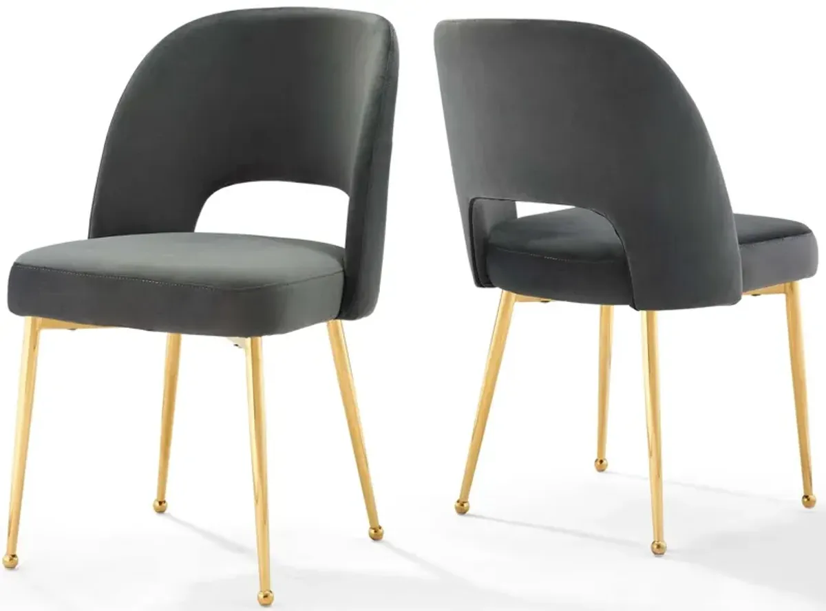 Rouse Dining Room Side Chair Set of 2 by Modway Navy