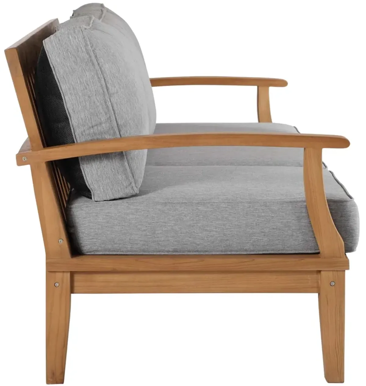 Marina Outdoor Patio Teak Sofa by Modway Natural Gray
