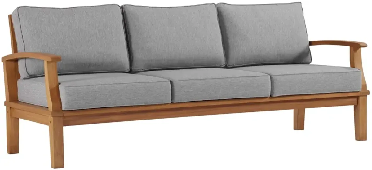 Marina Outdoor Patio Teak Sofa by Modway Natural Navy