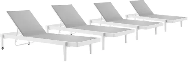 Charleston Outdoor Patio Aluminum Chaise Lounge Chair Set of 4 by Modway