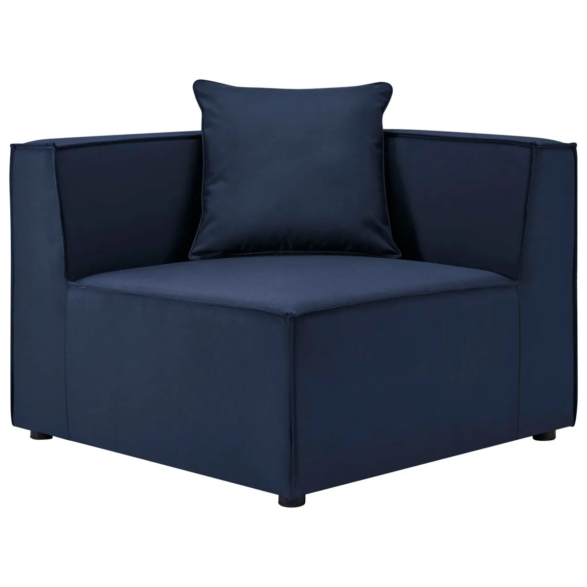 Saybrook Outdoor Patio Upholstered Sectional Sofa Corner Chair by Modway Navy