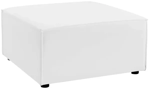 Saybrook Outdoor Patio Upholstered Sectional Sofa Ottoman by Modway White