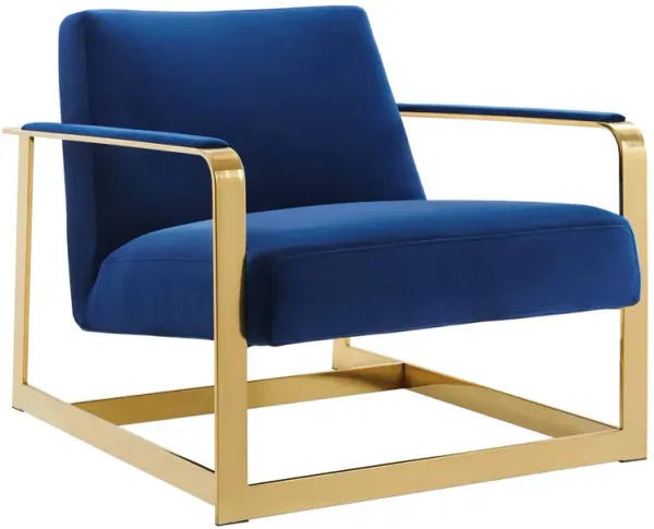 Seg Performance Velvet Accent Chair by Modway Gold Navy