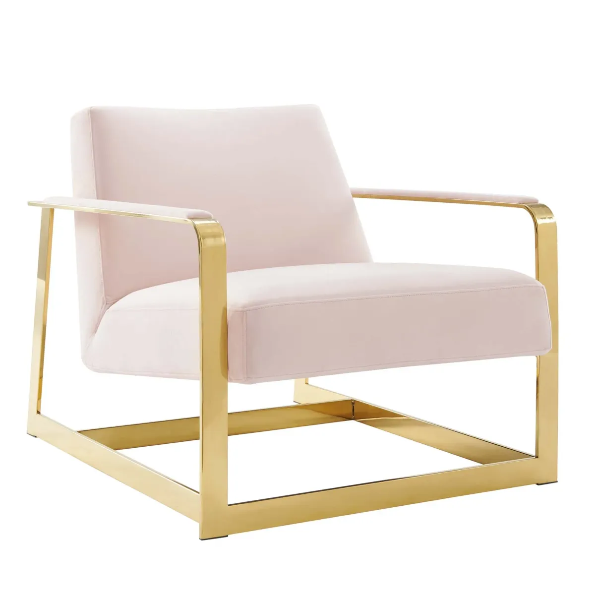 Seg Performance Velvet Accent Chair by Modway Gold Pink