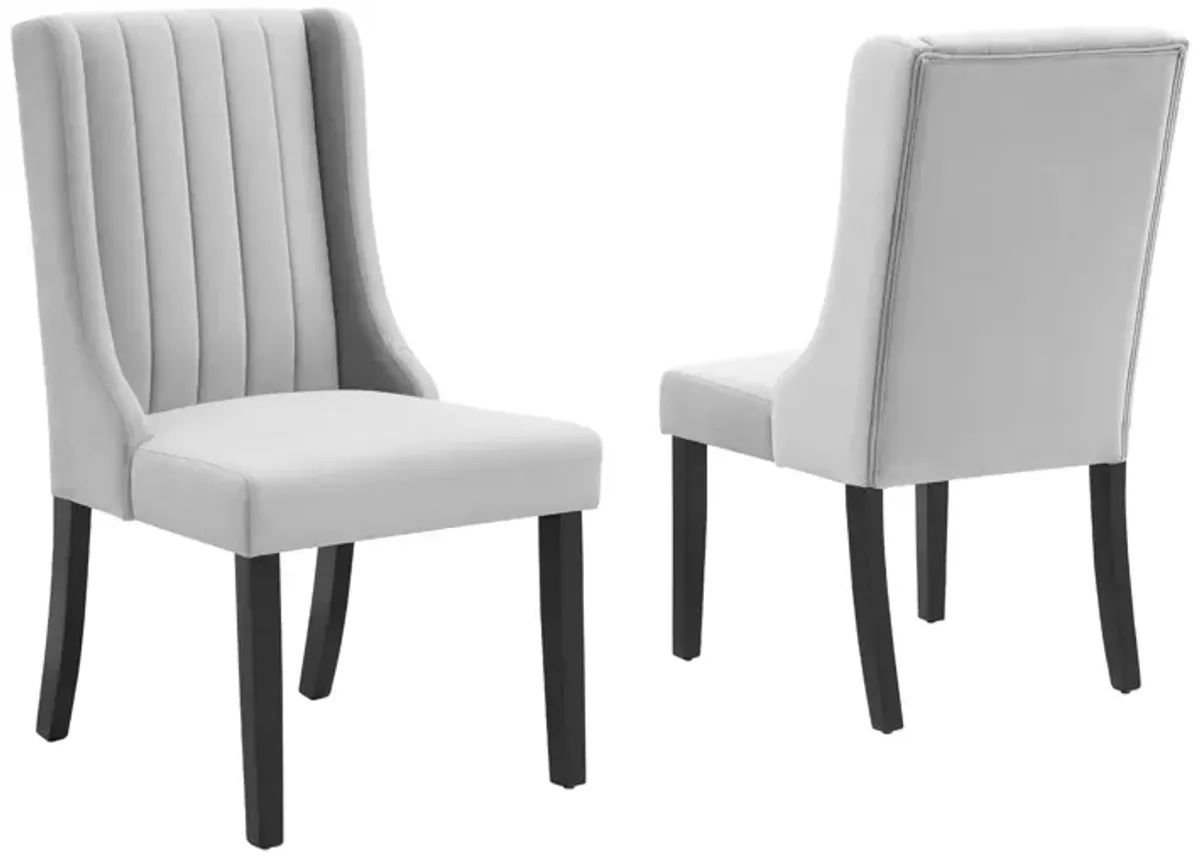 Renew Parsons Performance Velvet Dining Side Chairs - Set of 2 by Modway Light Gray