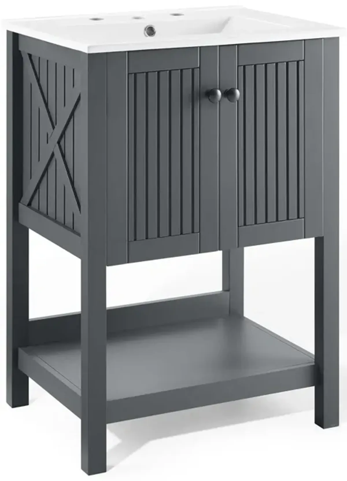 Steam Bathroom Vanity Basin Included by Modway 24" / White White