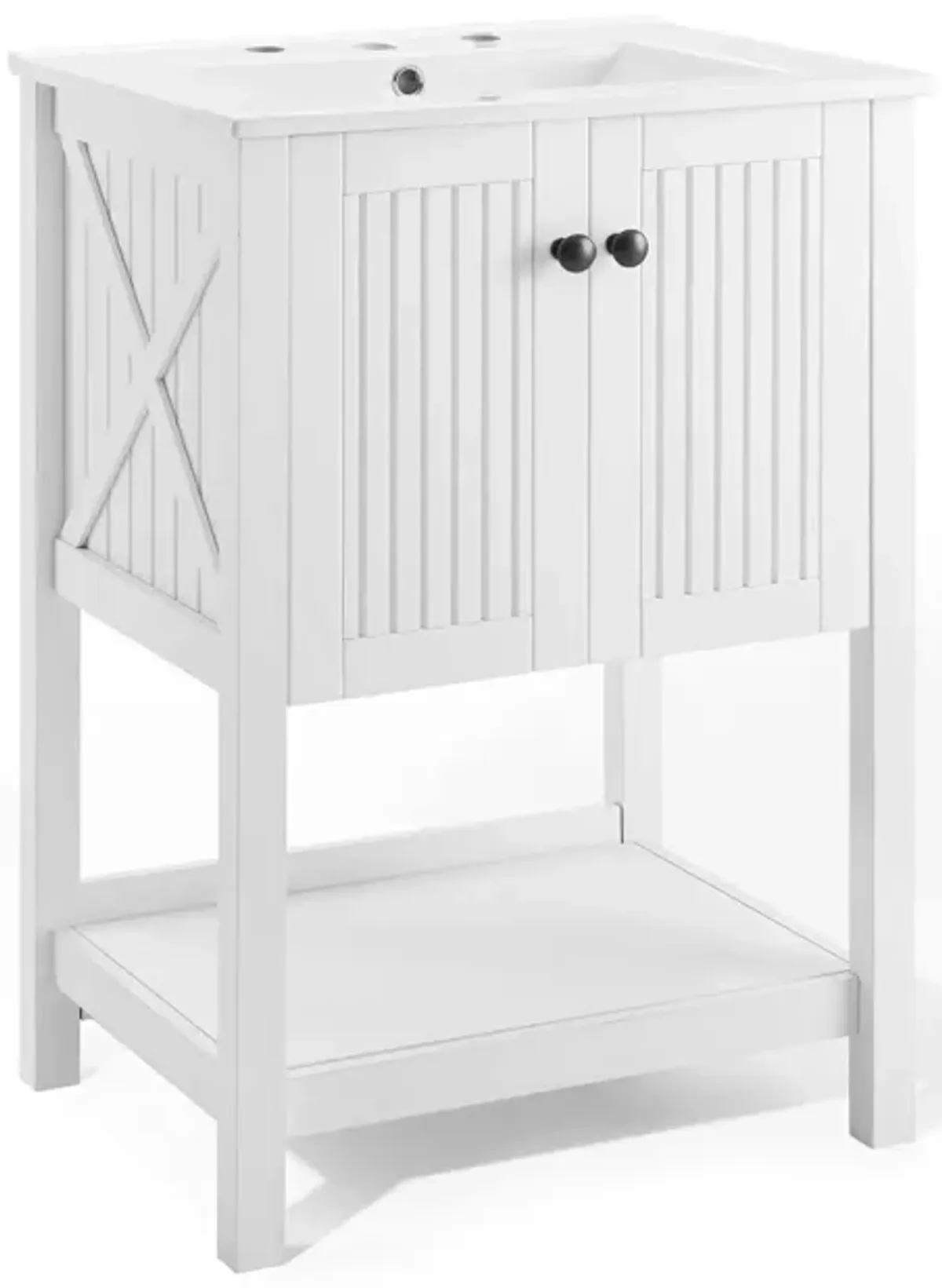 Steam Bathroom Vanity Basin Included by Modway 24" / White White