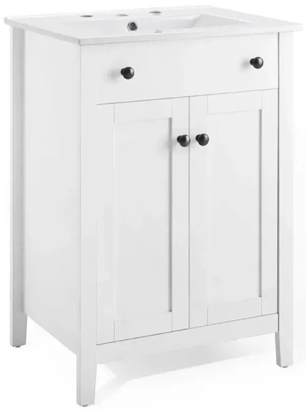 Nantucket Bathroom Vanity Basin Included by Modway 24" / White White