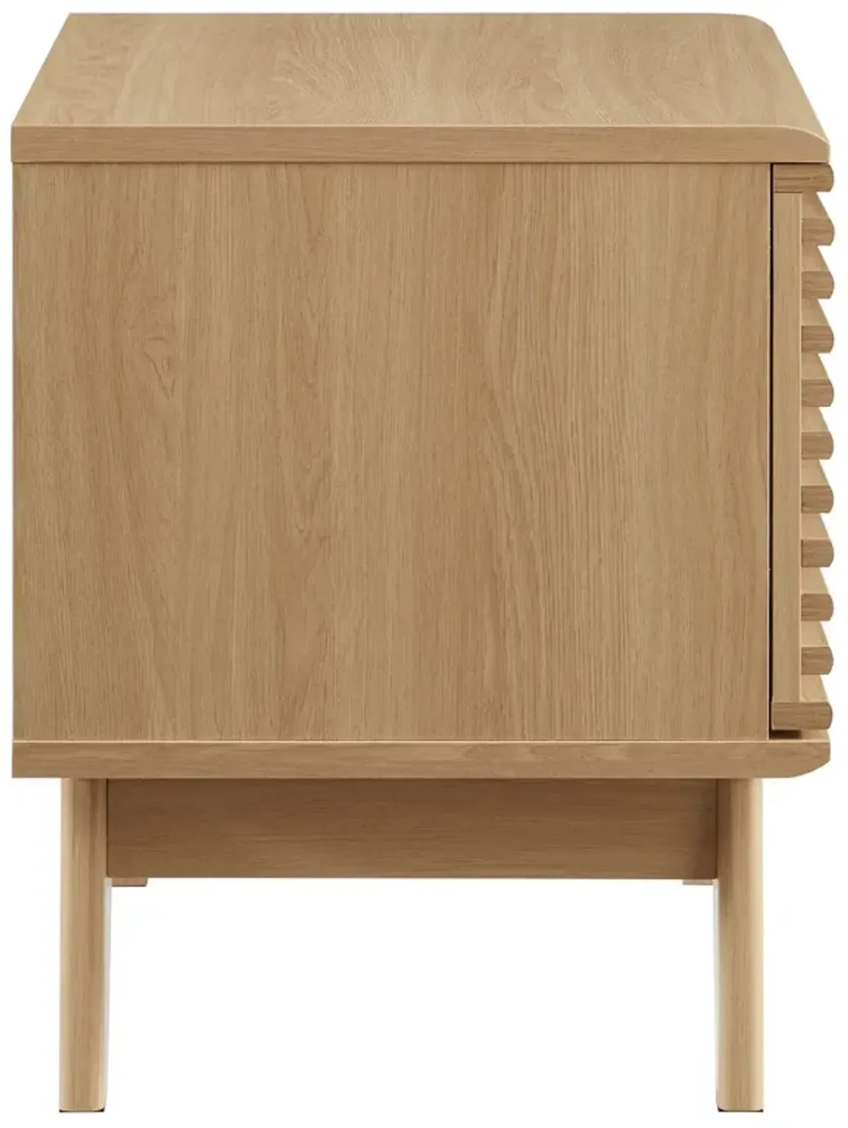 Render Vinyl Record Display Stand by Modway Oak