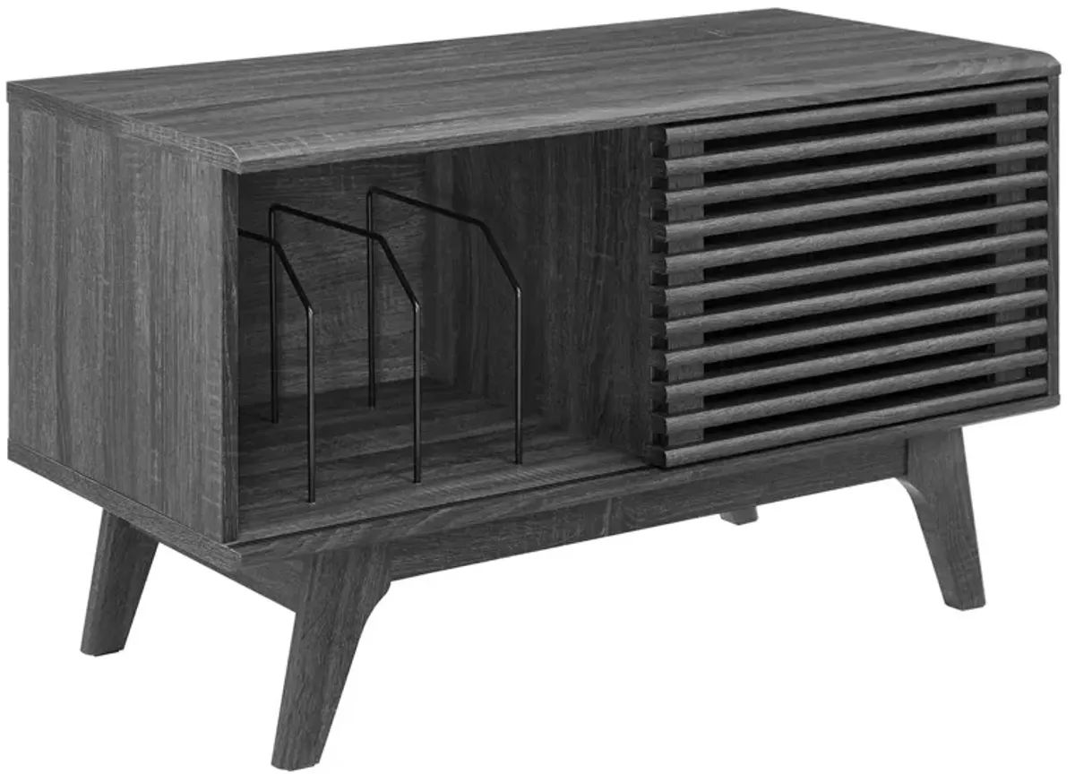 Render Vinyl Record Display Stand by Modway Charcoal