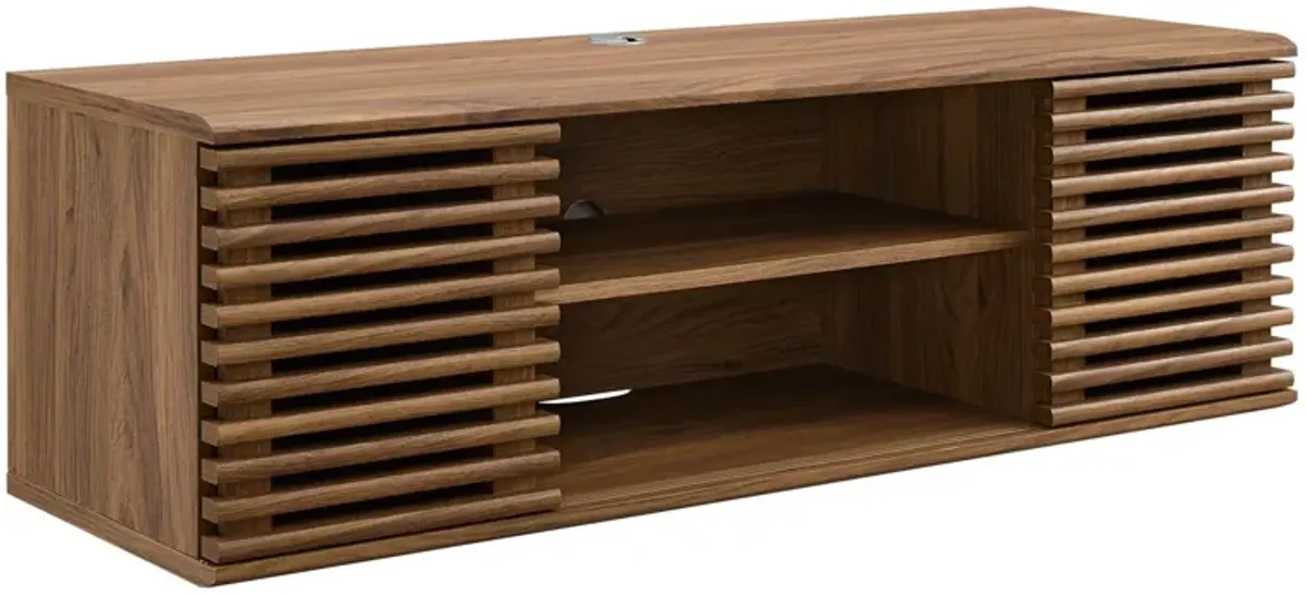 Render 46" Wall-Mount Media Console TV Stand by Modway Walnut