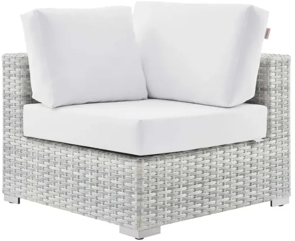 Convene Outdoor Patio Corner Chair by Modway Light Gray White