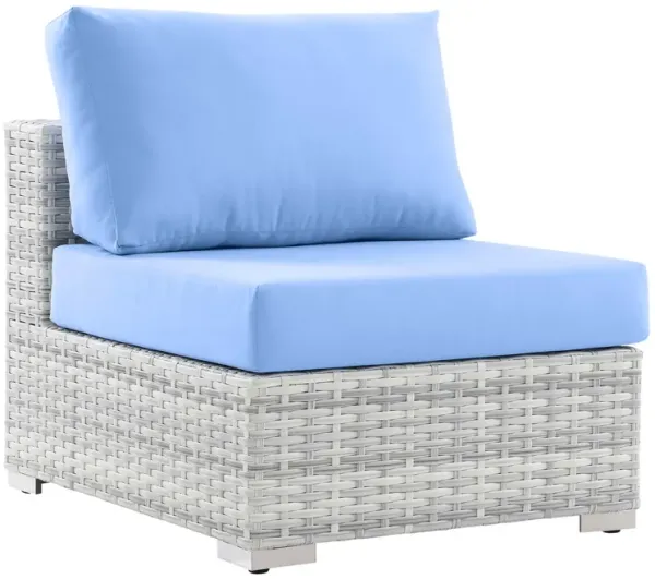 Convene Outdoor Patio Armless Chair by Modway Light Gray Light Blue