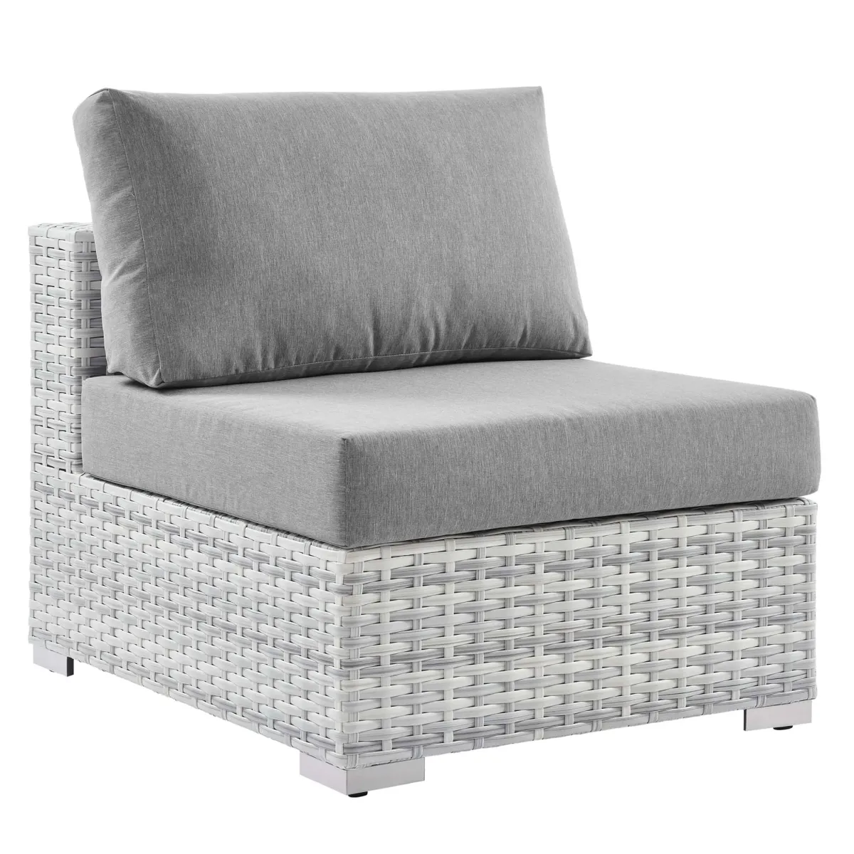 Convene Outdoor Patio Armless Chair by Modway Light Gray Navy