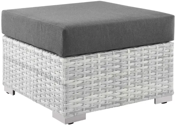 Convene Outdoor Patio Ottoman by Modway Light Gray Charcoal