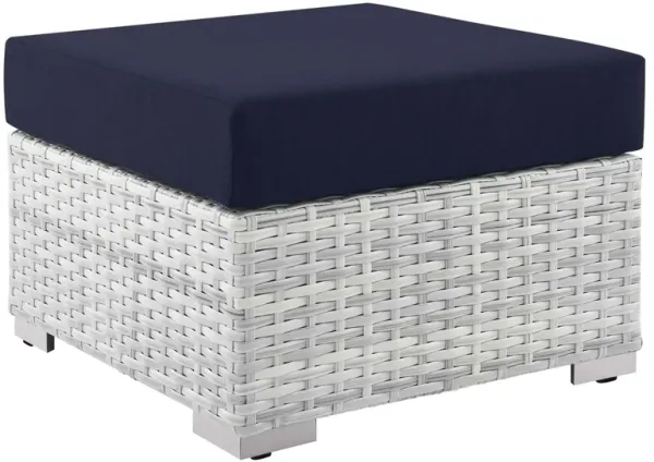 Convene Outdoor Patio Ottoman by Modway Light Gray Navy