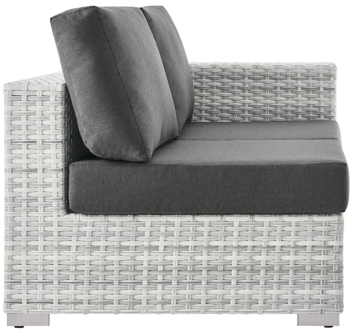 Convene Outdoor Patio Right-Arm Loveseat by Modway Light Gray Charcoal