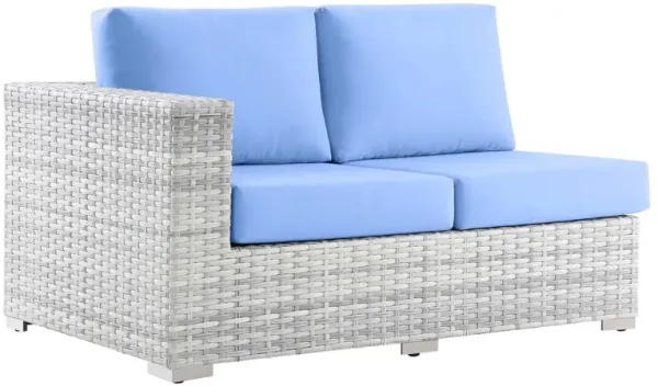 Convene Outdoor Patio Left-Arm Loveseat by Modway Light Gray Light Blue