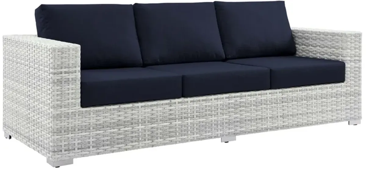 Convene Outdoor Patio Sofa by Modway Light Gray Navy