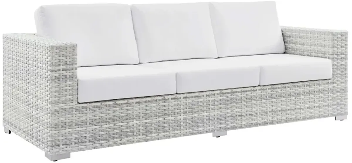 Convene Outdoor Patio Sofa by Modway Light Gray White