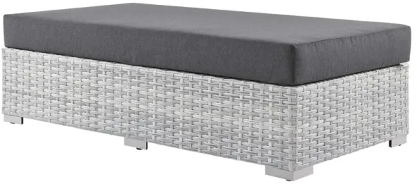 Convene Outdoor Patio Rectangular Ottoman by Modway Light Gray Charcoal