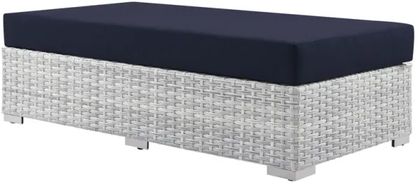 Convene Outdoor Patio Rectangular Ottoman by Modway Light Gray Navy