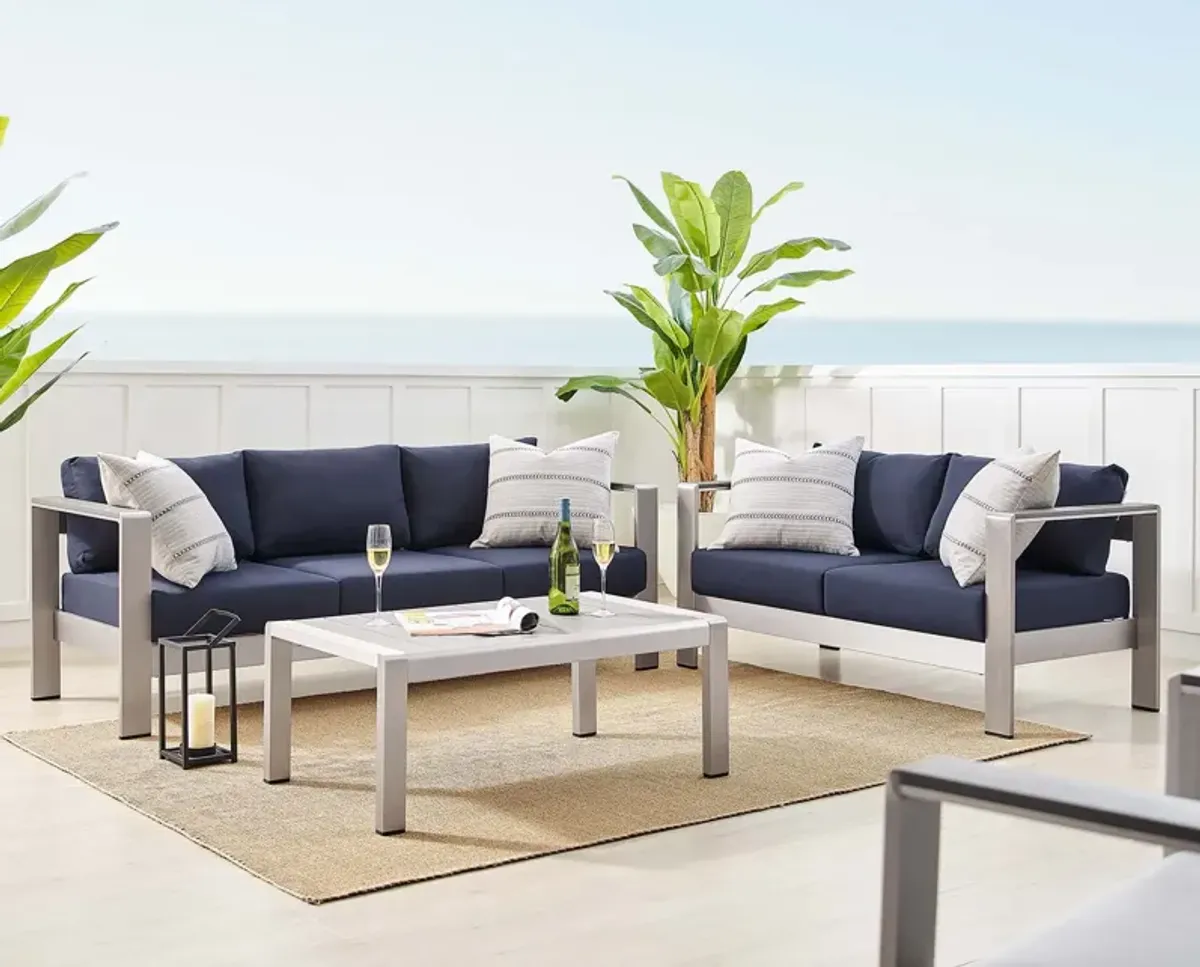Shore Sunbrella® Fabric Outdoor Patio Aluminum 3 Piece Set by Modway