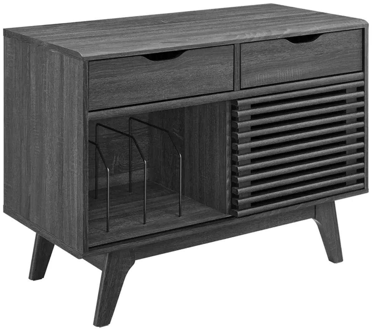 Render Vinyl Record Display Stand by Modway Charcoal