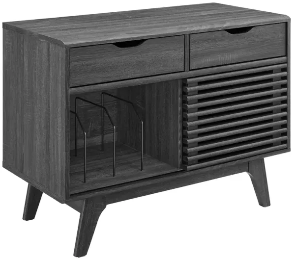 Render Vinyl Record Display Stand by Modway Charcoal