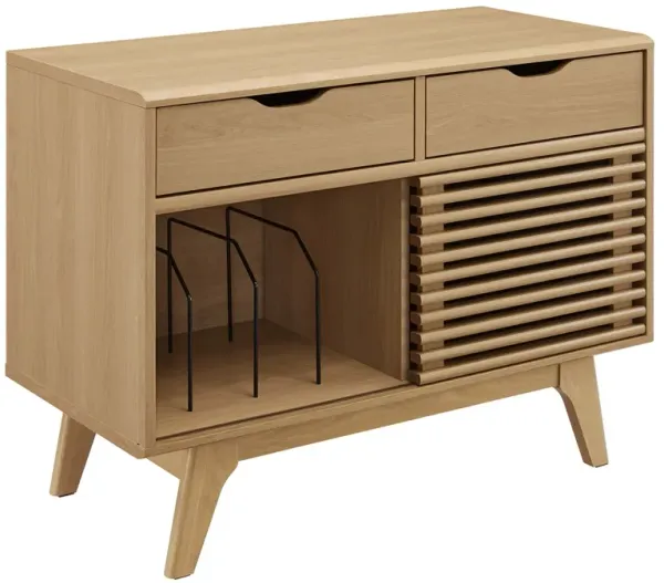 Render Vinyl Record Display Stand by Modway Oak