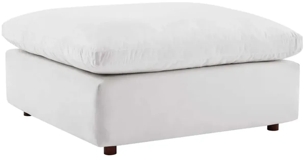 Commix Down Filled Overstuffed Performance Velvet Ottoman by Modway White