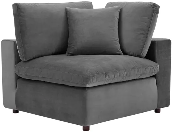 Commix Down Filled Overstuffed Performance Velvet Corner Chair by Modway Gray