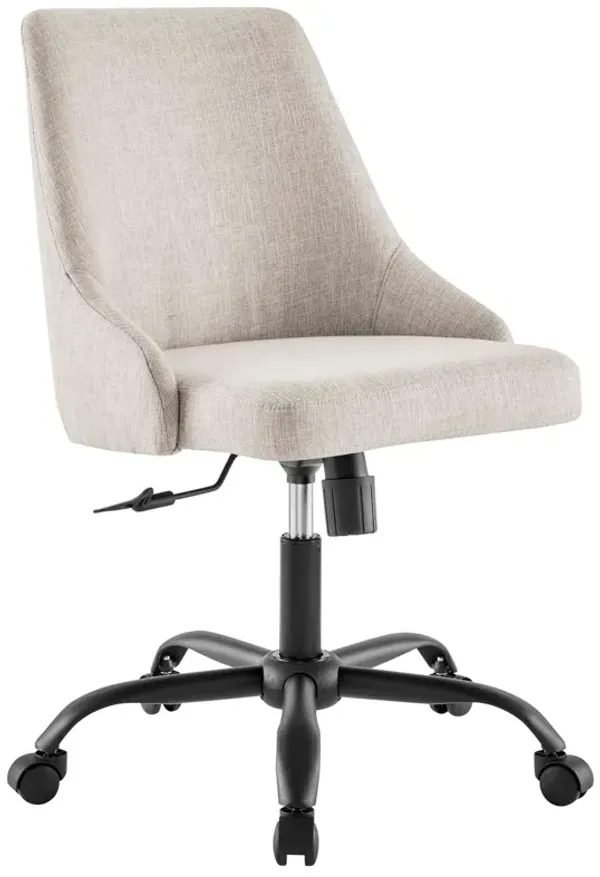 Designate Swivel Upholstered Office Chair by Modway Black Beige