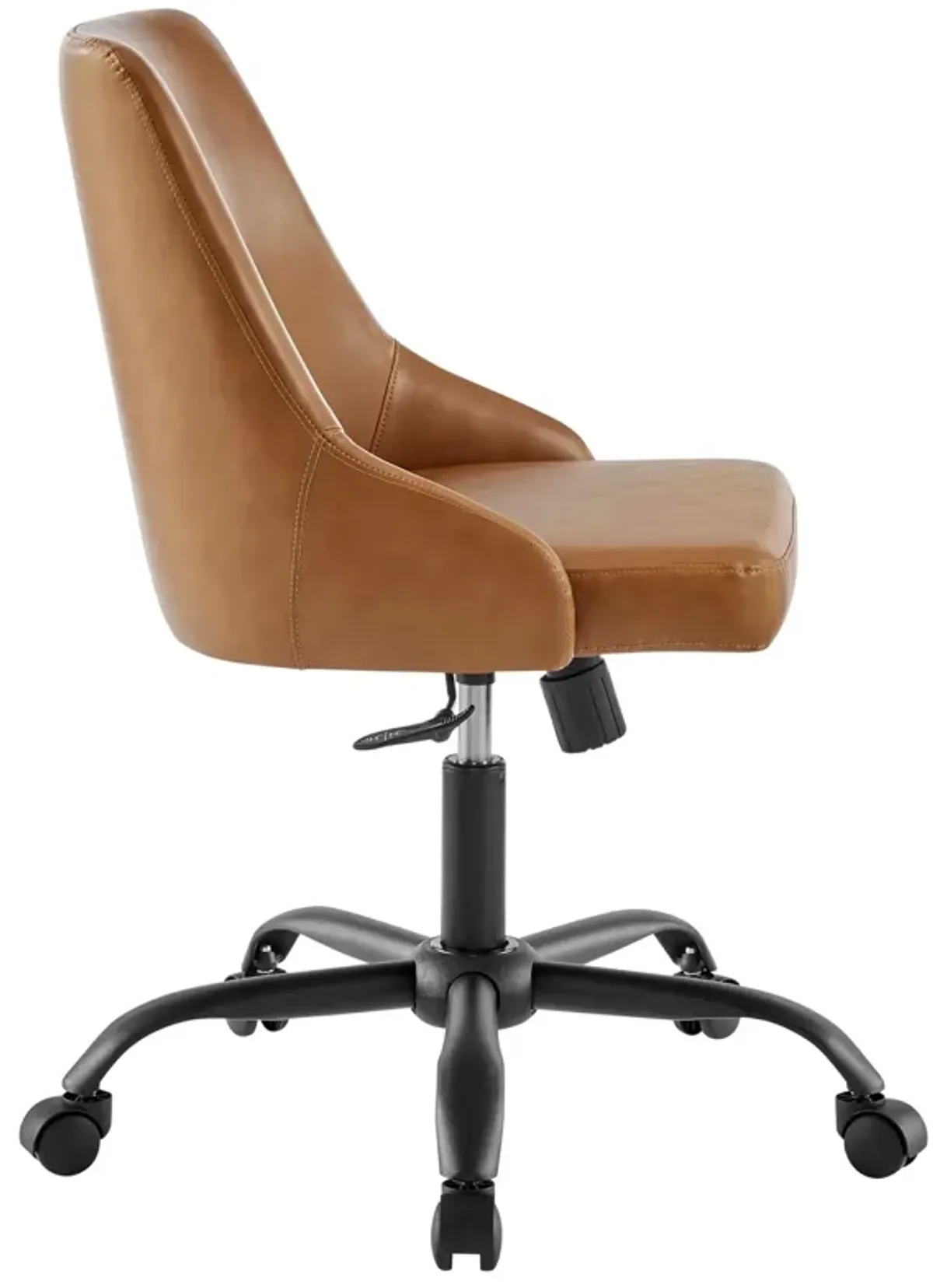 Designate Swivel Vegan Leather Office Chair by Modway Black Tan