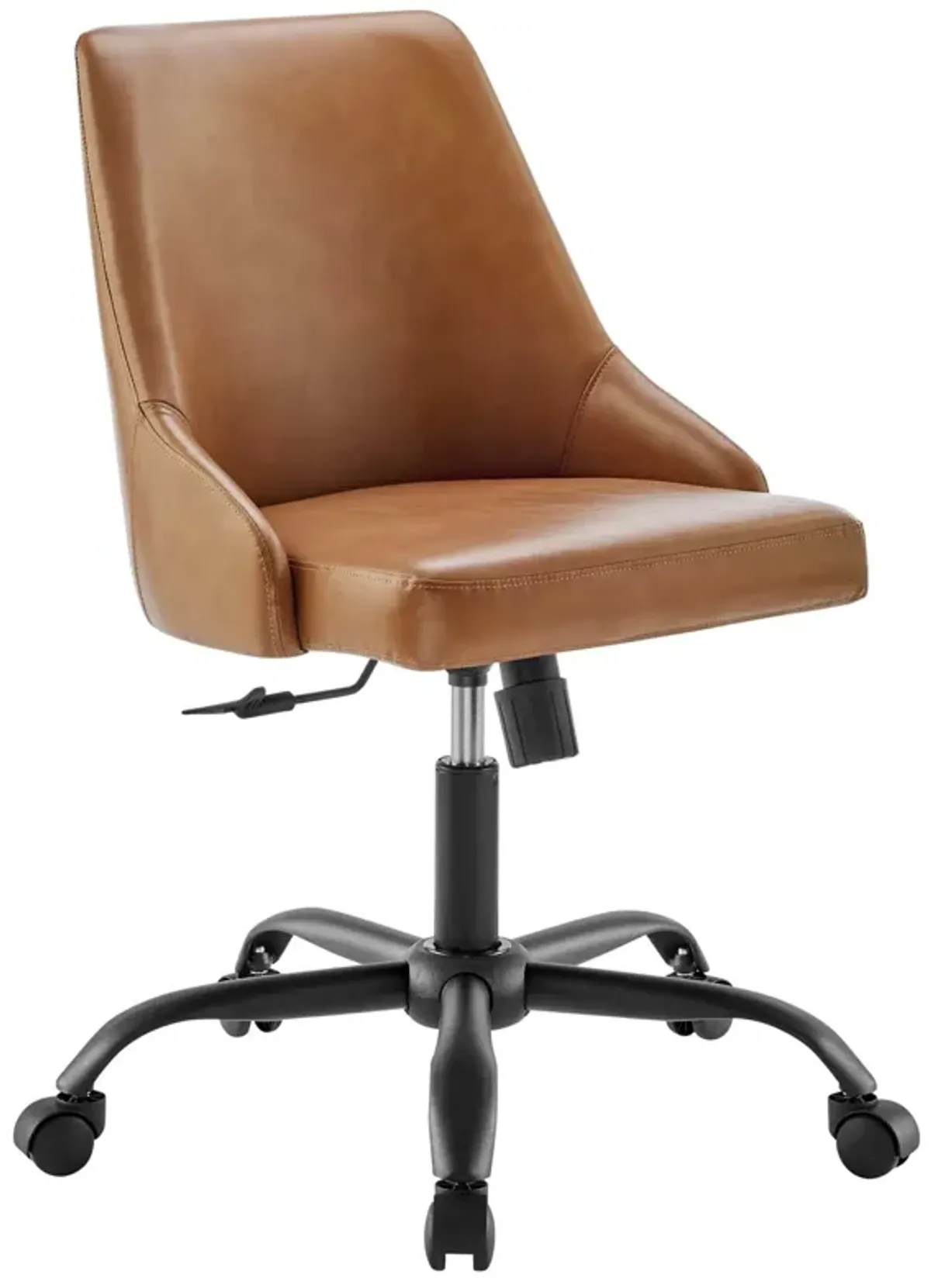 Designate Swivel Vegan Leather Office Chair by Modway Black Tan