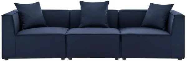 Saybrook Outdoor Patio Upholstered 3-Piece Sectional Sofa by Modway Navy