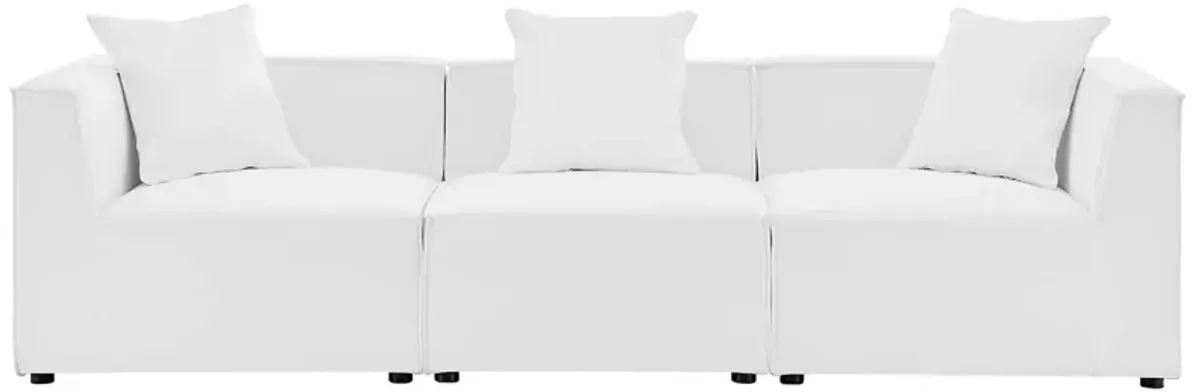 Saybrook Outdoor Patio Upholstered 3-Piece Sectional Sofa by Modway White