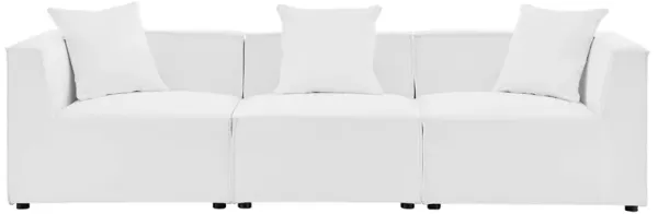 Saybrook Outdoor Patio Upholstered 3-Piece Sectional Sofa by Modway White